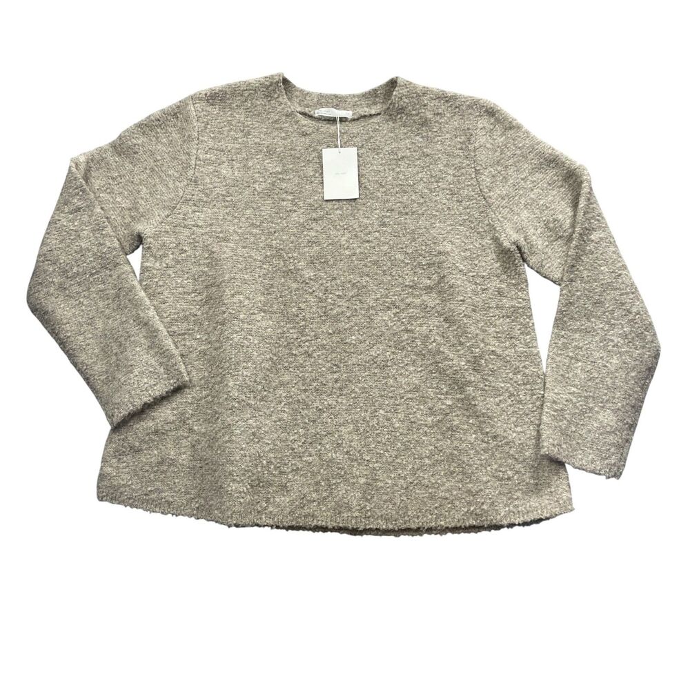 Oak + Fort Large NEW Taupe Sweater Polyester‎ Wool Blend